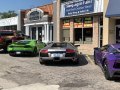 A lineup of Lambos