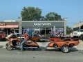 Custom Victory Motorcycle with a pro street trailer.