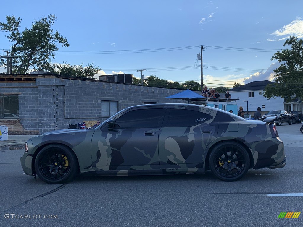 Camouflage wrapped Dodge Charger