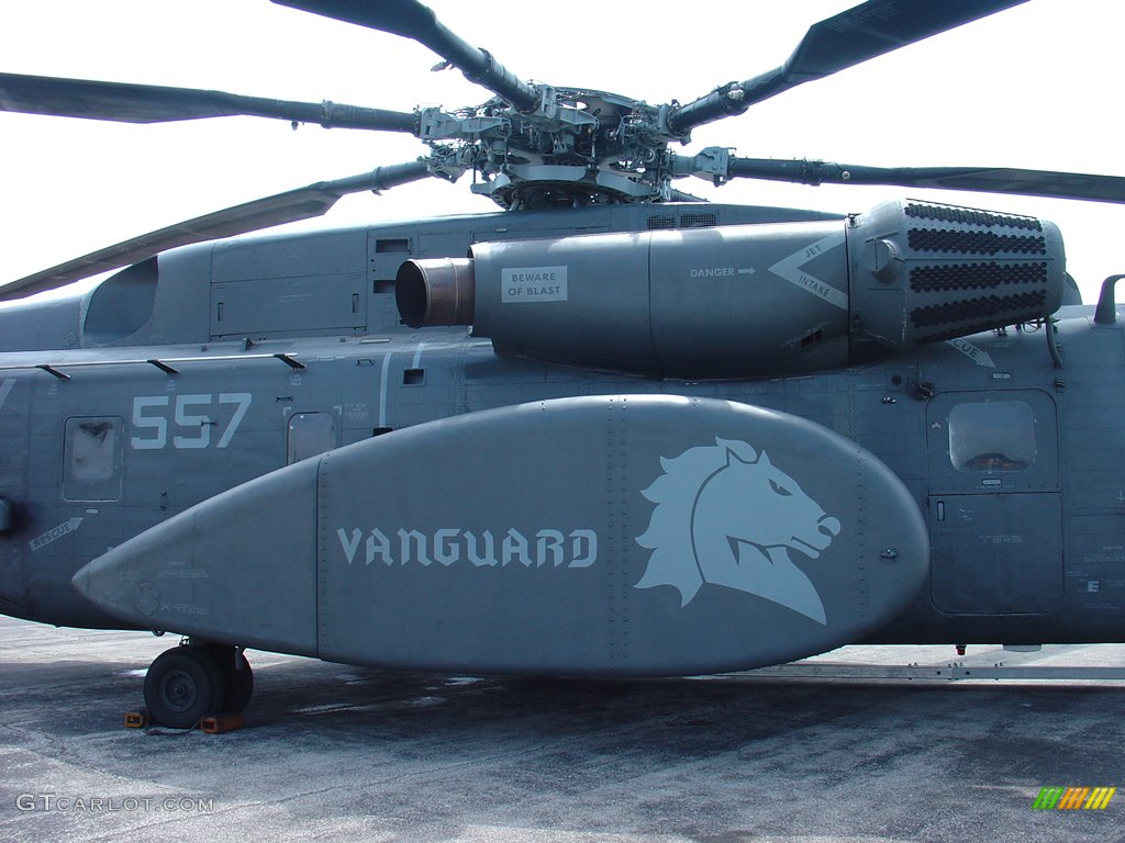 Sikorsky MH-53E Sea Dragon and one of three GE38-1B engines  for 18,000+ HP