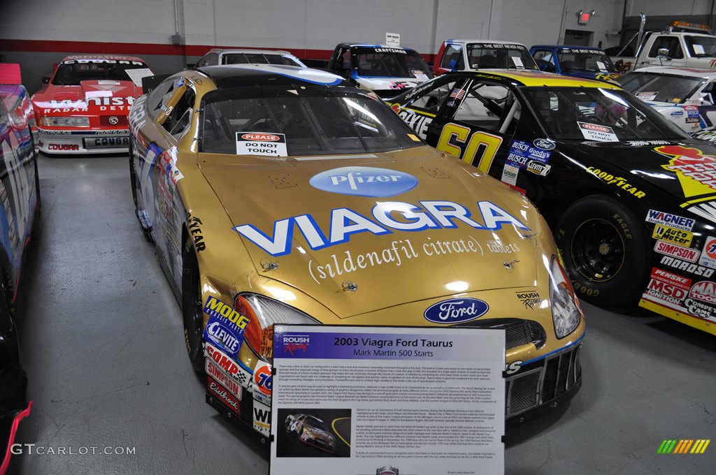 The 2003 Viagra Ford Taurus No. 6 Race Car. Comemorating Mark Martins 500 Consecutive Stock Car Racing Starts 