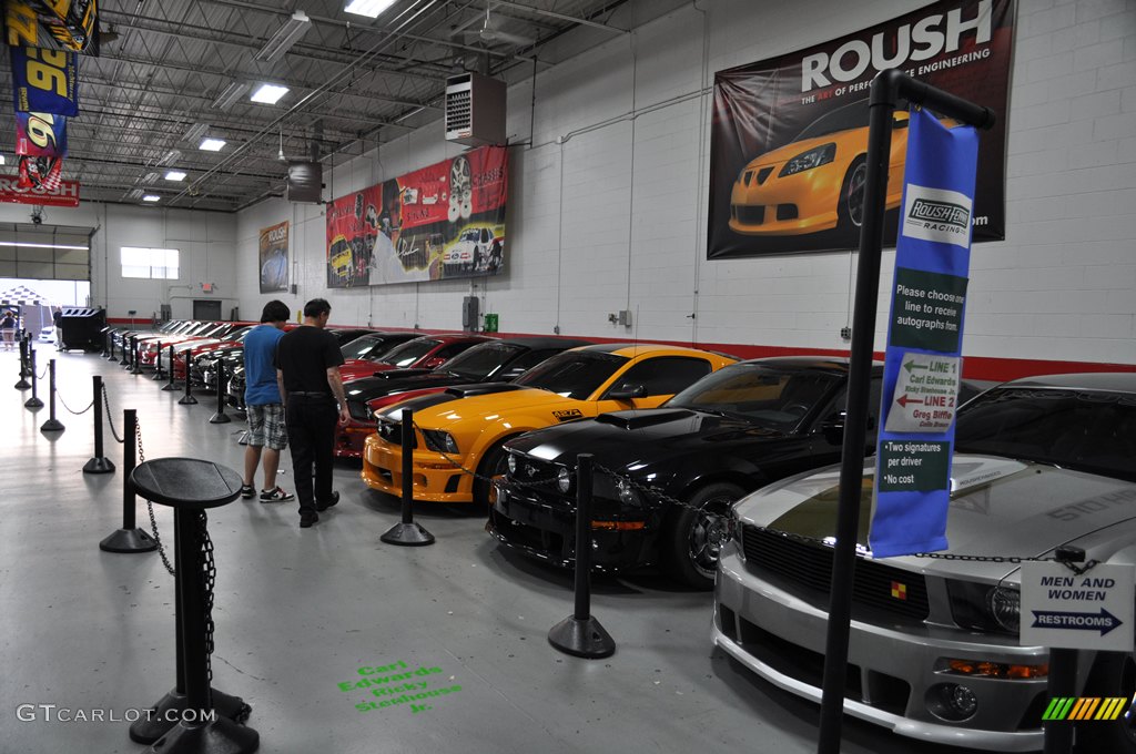 A few of the many Mustangs in the Roush Automotive Collection
