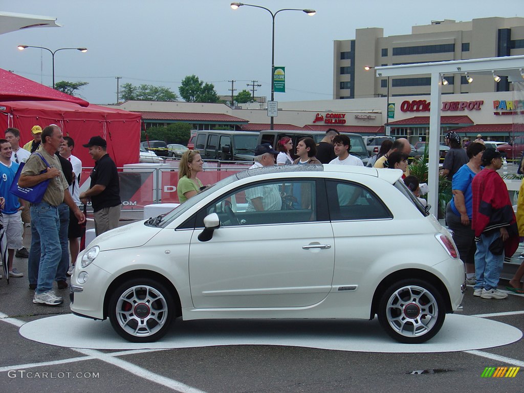 The Fiat 500 at the Chrysler display area.