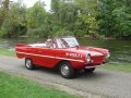Quandt Group Amphicar. Half car, half boat. Notice the Water Craft registration on the fender and the bow red/green navigation lights.