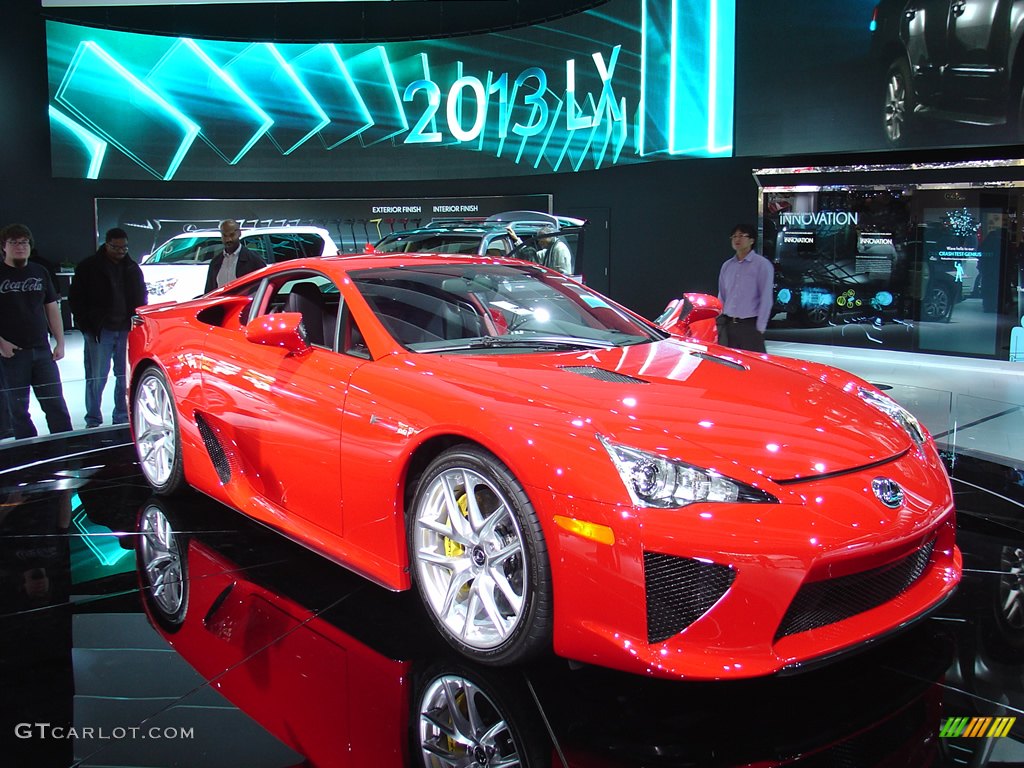 The racing inspired 2012 Lexus LFA, 0 to 60 mph in 3.6 seconds/top speed of 202mph on a V10 powerplant.